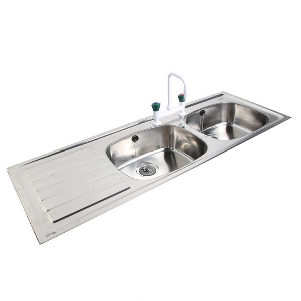 Troy Inset Sink 1364mm x 500mm Double Bowl, Single Drainer-0