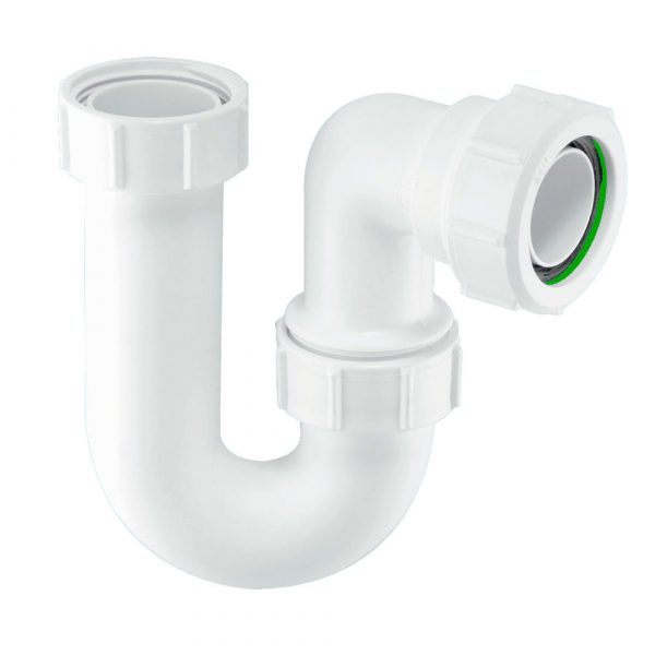 White plastic swivel P Trap-0