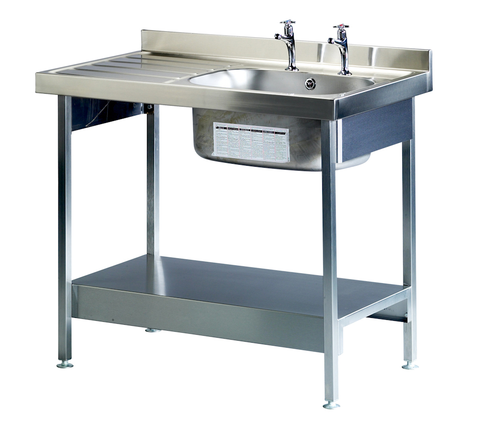 Burgundy Catering Sink 600mm Wide and Stand-0