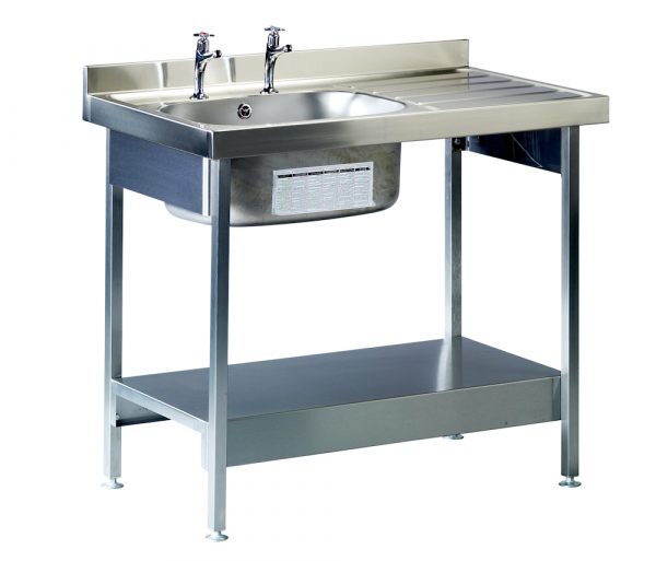 Burgundy Catering Sink 600mm Wide and Stand-0