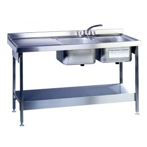 Burgundy Catering Sink 600mm Wide and Stand-0